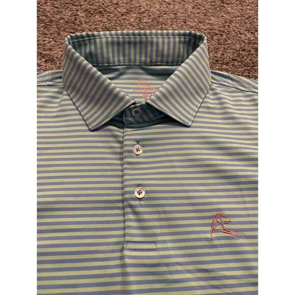 Rhoback Polo Shirt Mens M Blue Stripe Embroidered Casual Performance Golf Lot 3 - Picture 15 of 16